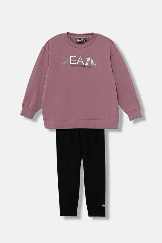 Otroška trenirka EA7 Emporio Armani Pletenina roza 7G000167.AF15583