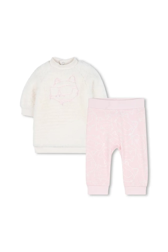 Karl Lagerfeld dres bawełniany niemowlęcy dzianina różowy Z30971.67.81