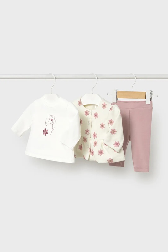 Mayoral Newborn komplet niemowlęcy 3-pack wzorzyste różowy 2733.2L.Newborn.9BYA