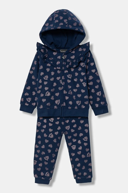 Guess dres niemowlęcy bawełniany 2-pack wzorzyste granatowy A5BG08.KAD74.9BYA