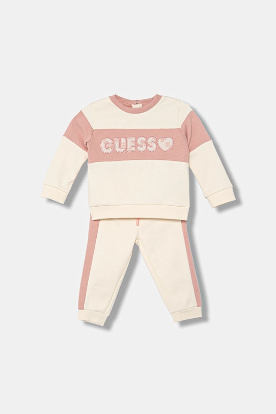 Guess dres bawełniany niemowlęcy wzorzyste różowy A5BG11.KAV34.9BYA