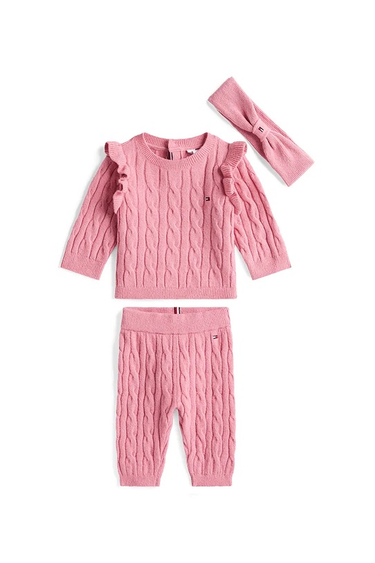 Tommy Hilfiger komplet niemowlęcy dzianina różowy KN0KN02087.9BYA