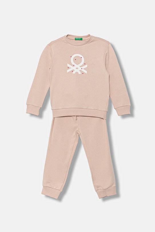 Παιδική βαμβακερή αθλητική φόρμα United Colors of Benetton στάμπα ροζ 3J68GK00S.G.P.seasonal