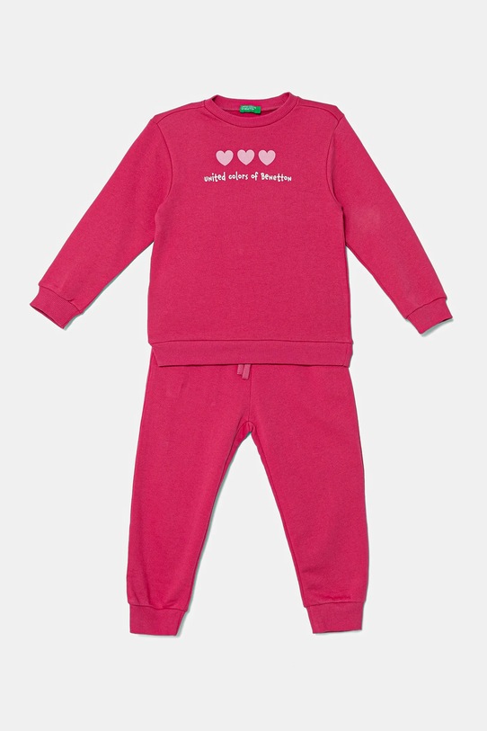 United Colors of Benetton dres bawełniany dziecięcy nadruk różowy 3J68GK00S.G.P.seasonal