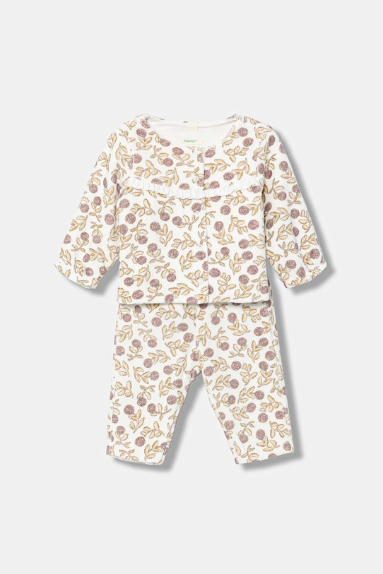 Βρεφικό σετ με βαμβάκι United Colors of Benetton 2-pack λεπτό μοτίβο μπεζ 3EOAAK01E.W.Seasonal