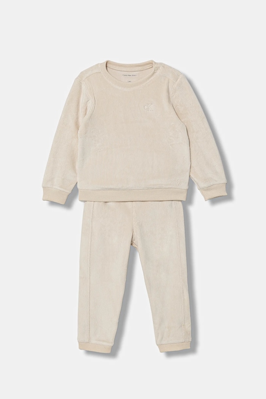 Calvin Klein Jeans dres niemowlęcy dzianina beżowy IN0IN00236.9BYA