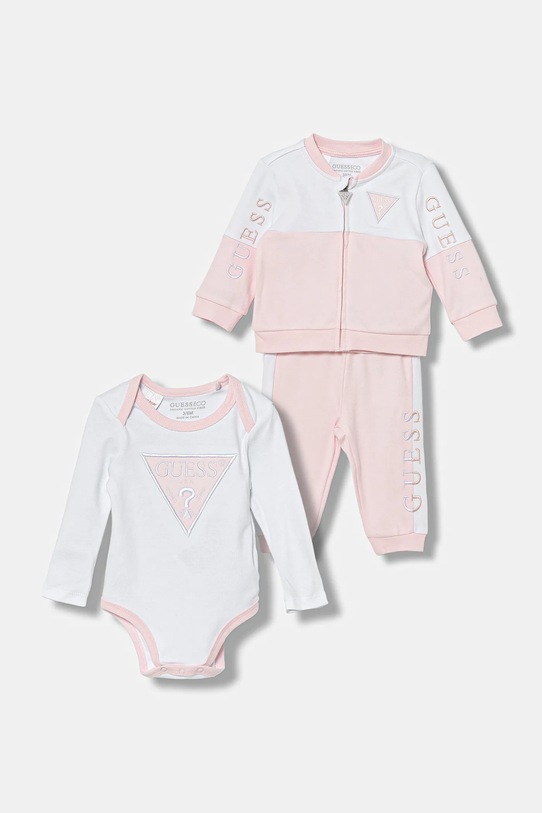 Guess komplet niemowlęcy 3-pack wzorzyste różowy H4YW00.KA6W4.9BYA
