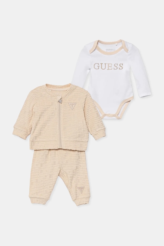 Guess komplet niemowlęcy 3-pack dzianina beżowy H5YW10.KBU64.9BYA