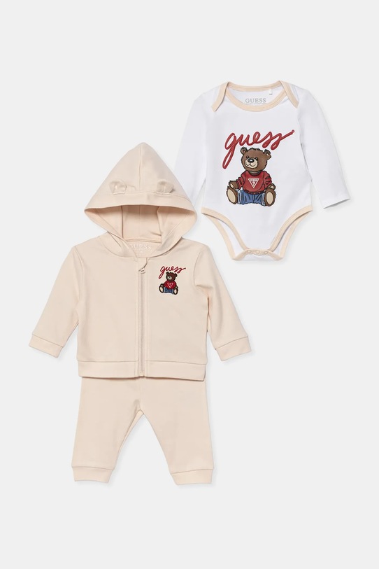 Guess komplet niemowlęcy 3-pack z elastanem beżowy H5YW12.KA6W4.9BYA