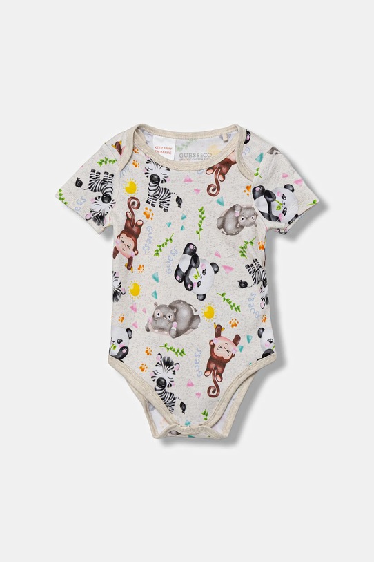 Guess komplet bawełniany niemowlęcy 3-pack H5YW15.KAE14.9BYA beżowy AW25