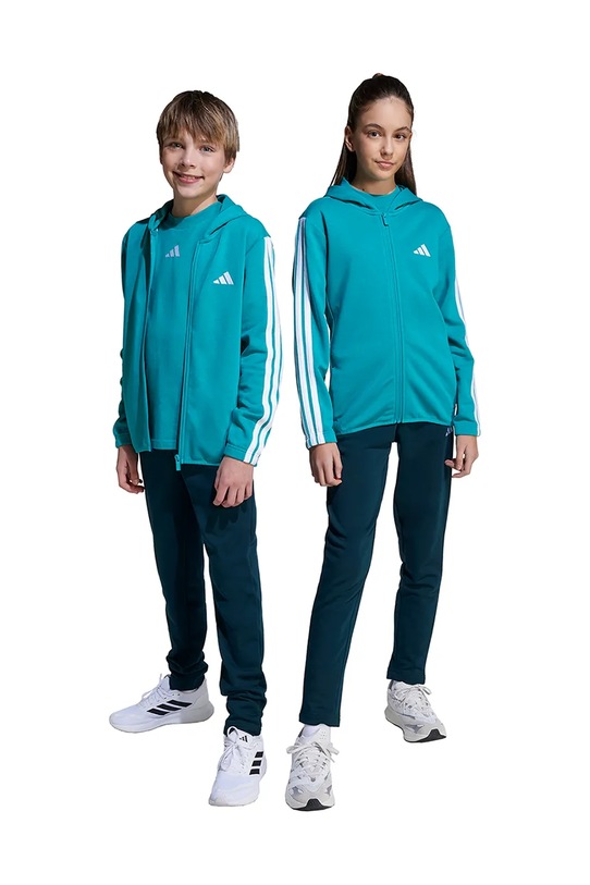 Детски анцуг adidas трикотаж тюркоазен JW3400