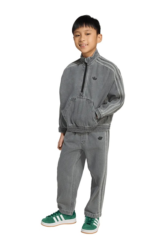 Dětská bavlněná souprava adidas Originals látka šedá JY3546