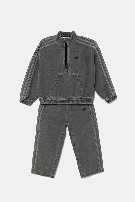 Detská bavlnená súprava adidas Originals JY3546 sivá AW25