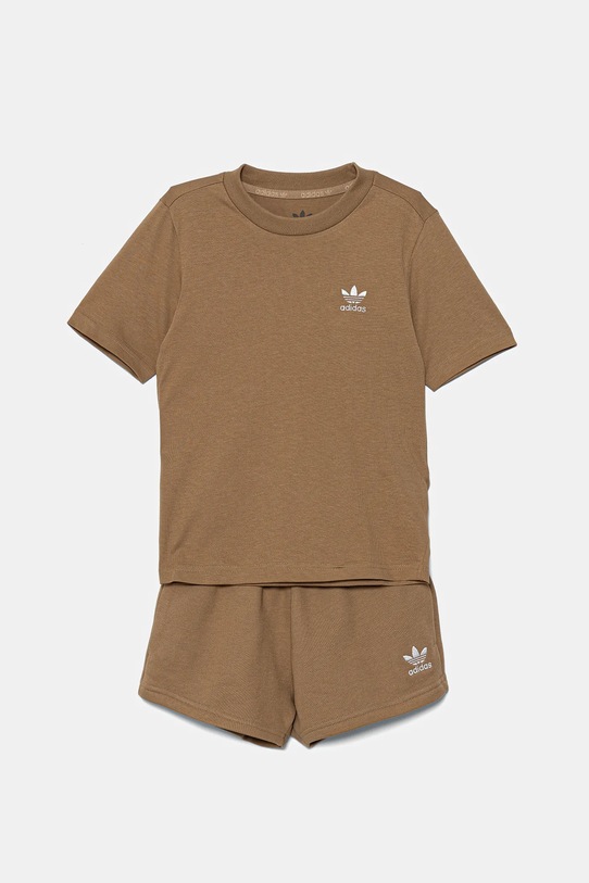 Detská bavlnená súprava adidas Originals JY4879 béžová AW25