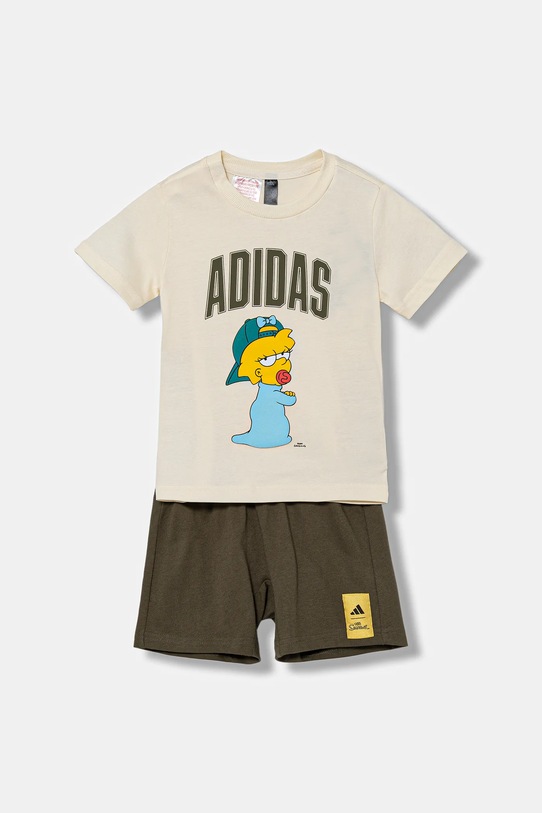 Otroški bombažen komplet adidas Pletenina zelena JL9174