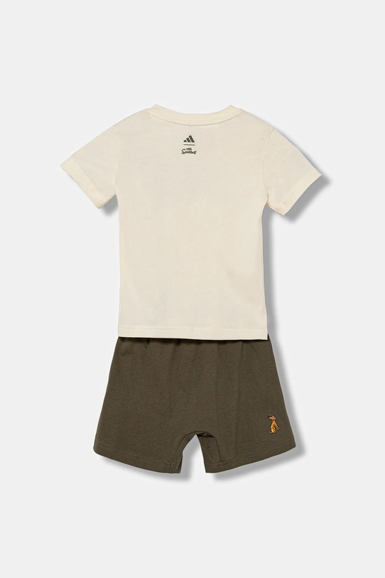 Otroški bombažen komplet adidas JL9174 zelena AW25