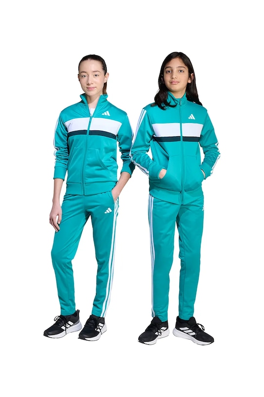 Παιδικό σετ φόρμας adidas απλικέ τιρκουάζ JN2245