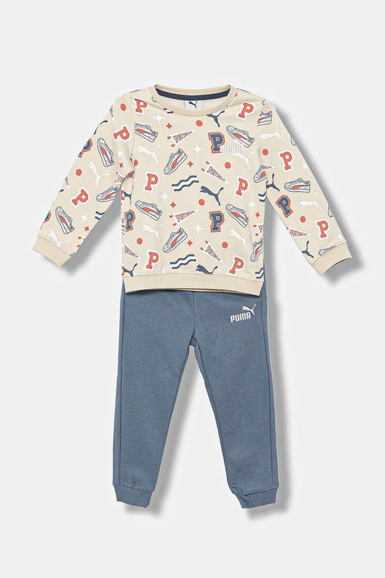 Puma dres dziecięcy MINICATS AOP Crew Set FL INF aplikacja beżowy 689731