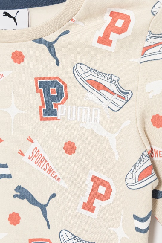 Puma dres dziecięcy MINICATS AOP Crew Set FL INF 689731 beżowy