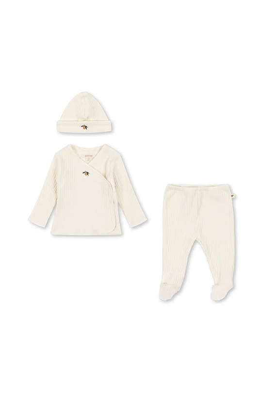 Konges Sløjd komplet niemowlęcy NIA TAKE-ME-HOME SET GOTS dzianina beżowy KS103943.9BYA