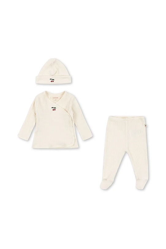 Konges Sløjd komplet niemowlęcy NIA TAKE-ME-HOME SET GOTS dzianina beżowy KS103943.9BYA