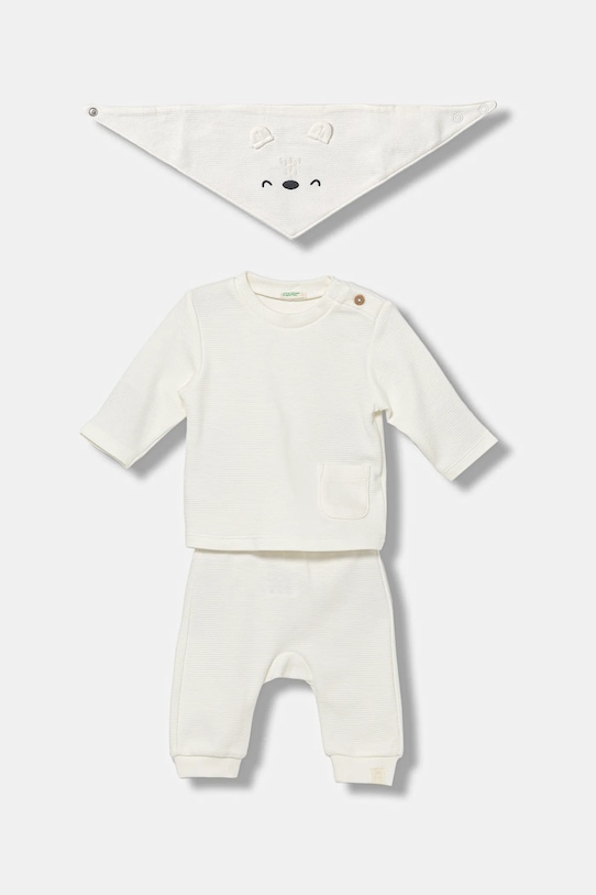 United Colors of Benetton set de bumbac pentru bebeluși bumbac bej 30THAK018.W.seasonal