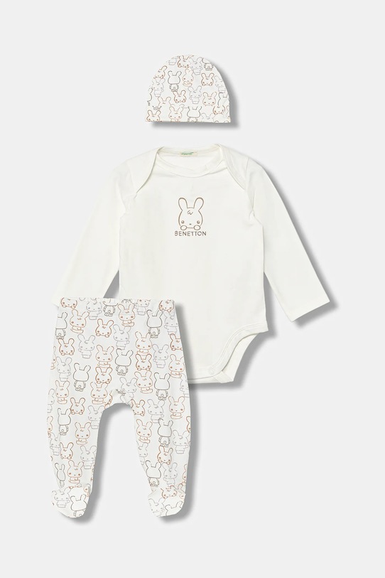 United Colors of Benetton compleu bebe cu modele alb 3DKAAK01C.W.seasonal