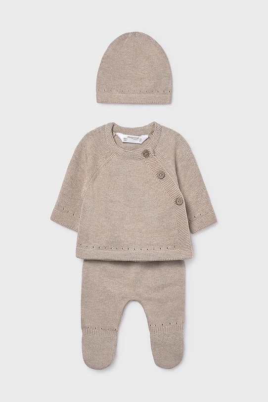 Βρεφικό βαμβακερό σετ Mayoral Newborn βαμβάκι μπεζ 9981.1A.Newborn.9BYA