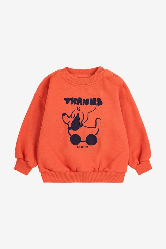 Chłopiec Bobo Choses dres niemowlęcy bawełniany Rolling Dog 225FB003 pomarańczowy