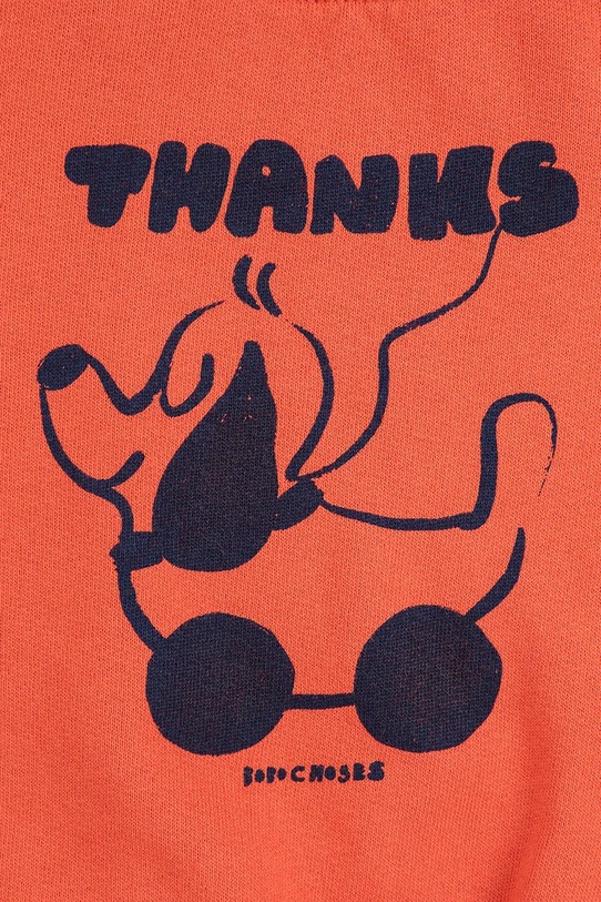 Bobo Choses dres niemowlęcy bawełniany Rolling Dog 225FB003 pomarańczowy