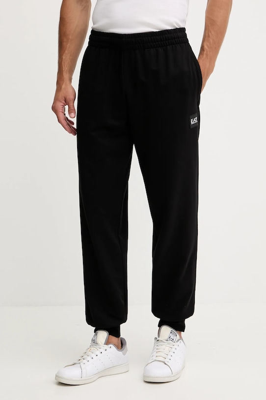 EA7 Emporio Armani dres bawełniany czarny AF13512.7M000907