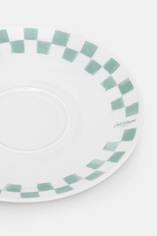 Šalica za kavu s tanjurićem Café Kitsuné Checkerboard Porcelain Cappuccino Cup And Saucer PU08103O0010 bijela AW25