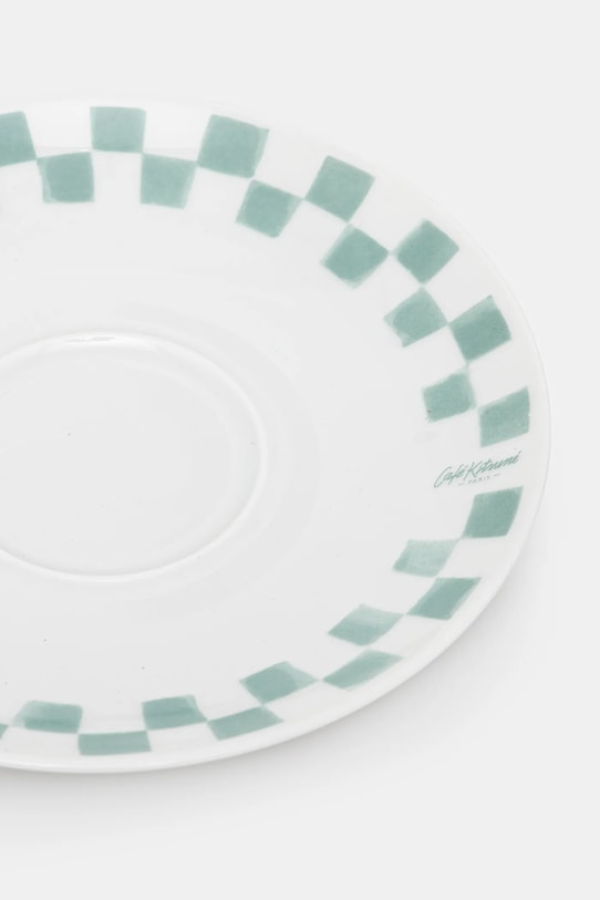 Šalica za kavu s tanjurićem Café Kitsuné Checkerboard Porcelain Cappuccino Cup And Saucer PU08103O0010 bijela AW25