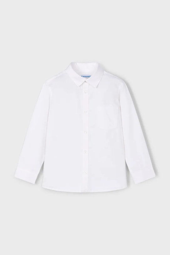 Mayoral cămașă de bumbac pentru copii lung alb 146.5A.Mini.9BYA