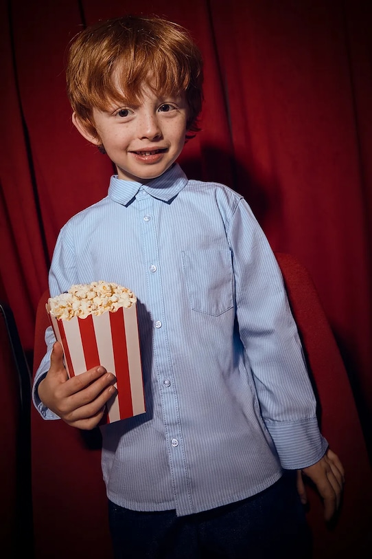 Mayoral cămașă de bumbac pentru copii lung albastru 146.5A.Mini.9BYA