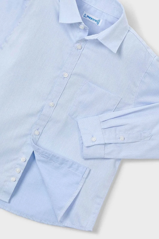 Băieți Mayoral cămașă de bumbac pentru copii 146.5A.Mini.9BYA albastru