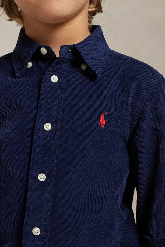 Παιδικό βαμβακερό πουκάμισο Polo Ralph Lauren 322878888500 σκούρο μπλε