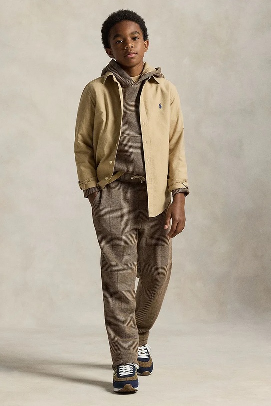 Dječja pamučna košulja Polo Ralph Lauren bež 323858909022