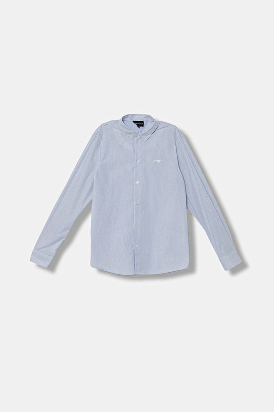 Emporio Armani camicia di cotone per bambini lunga blu EB000625.AF16580