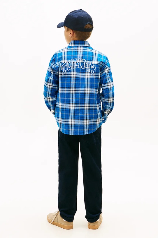 Chłopiec Tommy Hilfiger koszula dziecięca KB0KB09926.104.122.9BYA niebieski