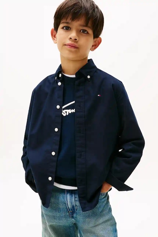 Детская рубашка Tommy Hilfiger длинный тёмно-синий KB0KB10192.104.122.9BYA