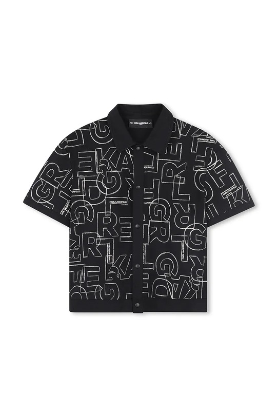 Karl Lagerfeld cămașă de bumbac pentru copii Z31036.114.150 negru AW25