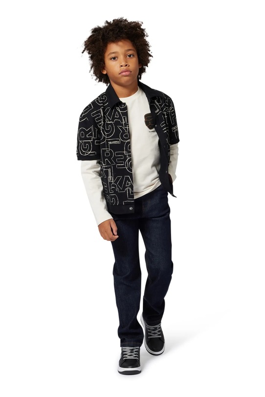 Dječja košulja Karl Lagerfeld casual crna Z31036.162.174