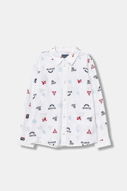 Guess koszula bawełniana dziecięca casual biały N5BH00.W9CL1.9BYA