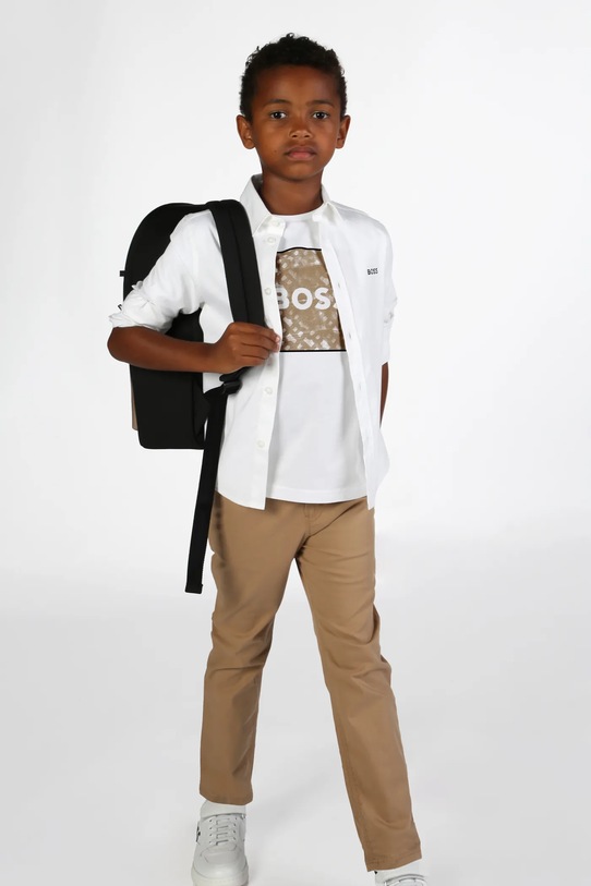 BOSS camicia di cotone per bambini lunga bianco J52675.114.150