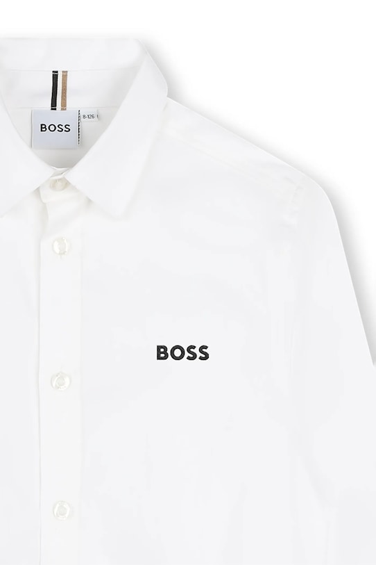 Chlapec Detská bavlnená košeľa BOSS J52675.114.150 čierna