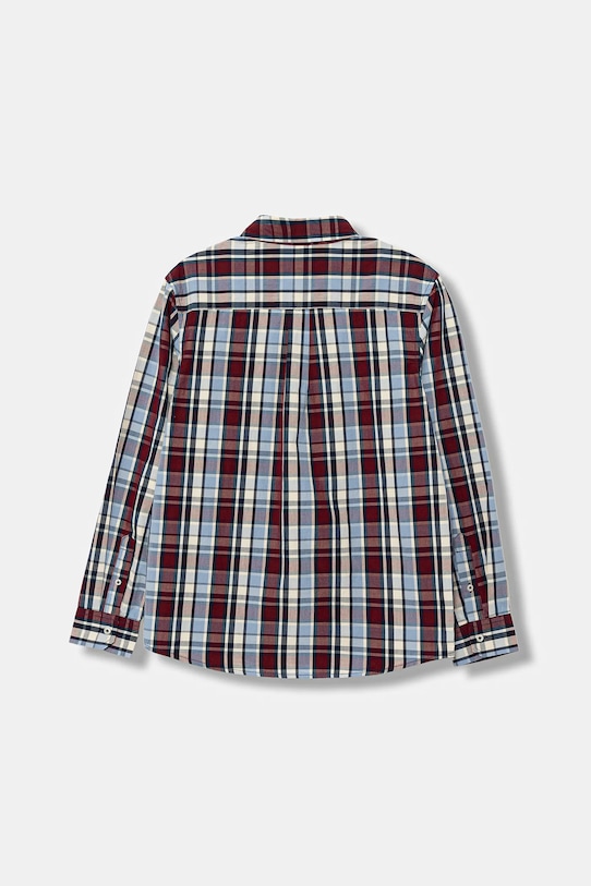 Παιδικό βαμβακερό πουκάμισο United Colors of Benetton 54AZCQ00R.G.Season.9BYA μπορντό AW25