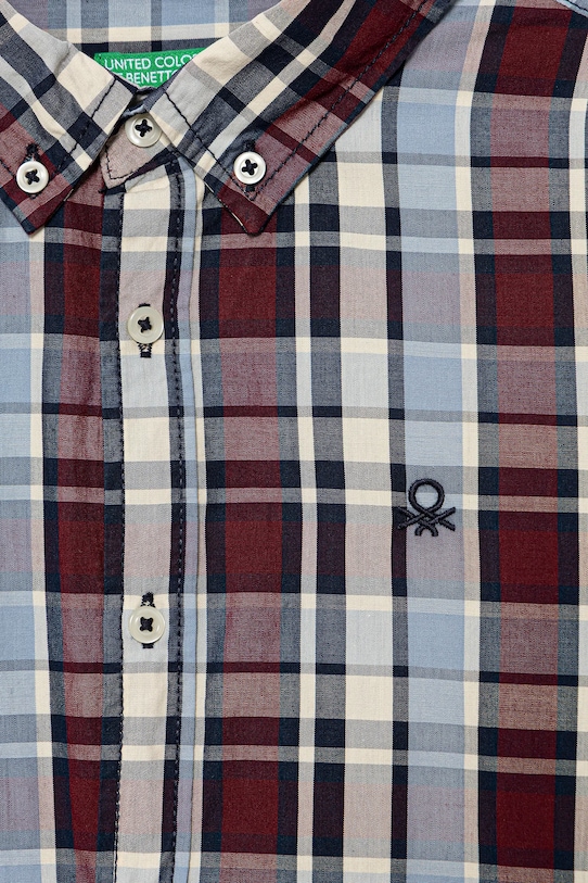 Αγορίστικα Παιδικό βαμβακερό πουκάμισο United Colors of Benetton 54AZCQ00R.G.Season.9BYA μπορντό