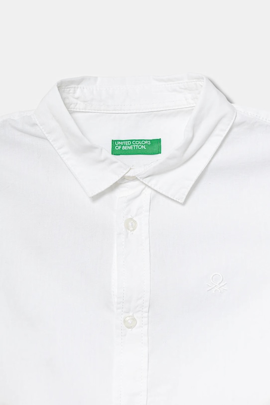 Αγορίστικα Παιδικό βαμβακερό πουκάμισο United Colors of Benetton 54AZGQ00J.P.Reprop.9BYA λευκό