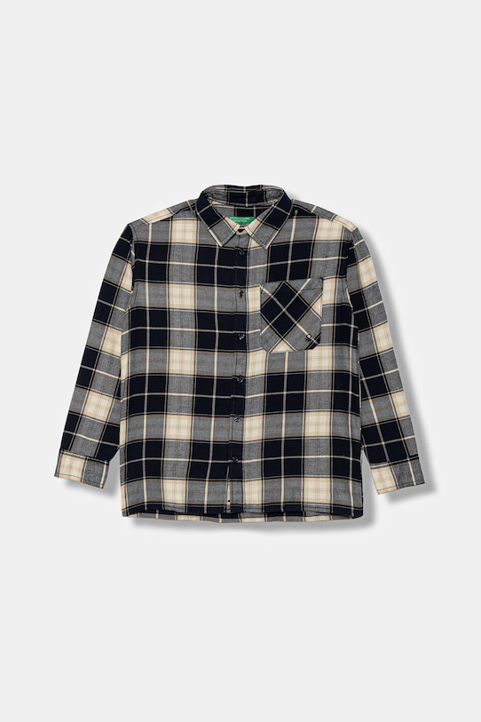 Παιδικό βαμβακερό πουκάμισο United Colors of Benetton casual σκούρο μπλε 5LQHCQ04B.G.seasonal